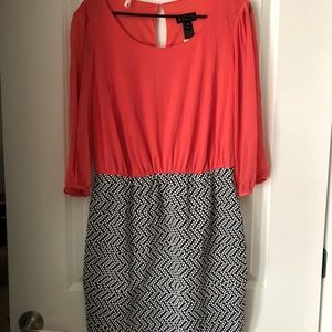 Coral office dress